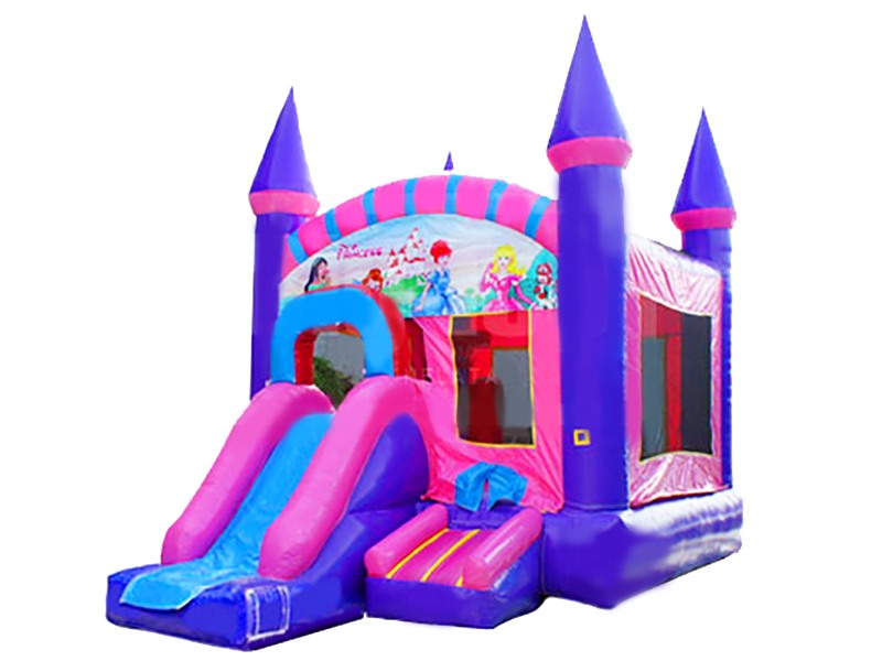 Children playing in an inflatable castle